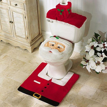 Santa claus toilet seat cover bathroom accessories tank cover flooring rug christmas decoration holiday  gifts art home decor