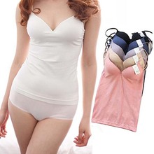 2016 Good Quality Sexy Women V Neck Tops Ladies Padded Straps Bra Soutien Gorge Shirt Top