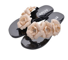 Hot 2016 New Fashion Summer Women Sandals With Stereoscopic Beautiful Camellia Flower Sweet Candy colors Flip Flops