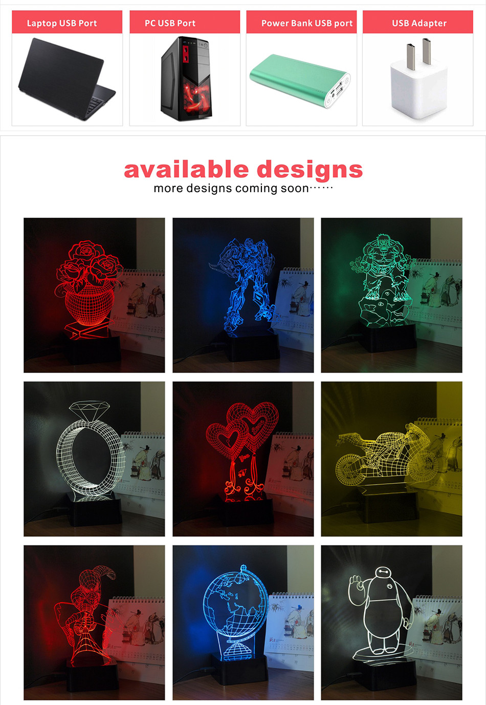  iron Man Seven Colors LED RGB Table Lamp Christmas Light  (6)