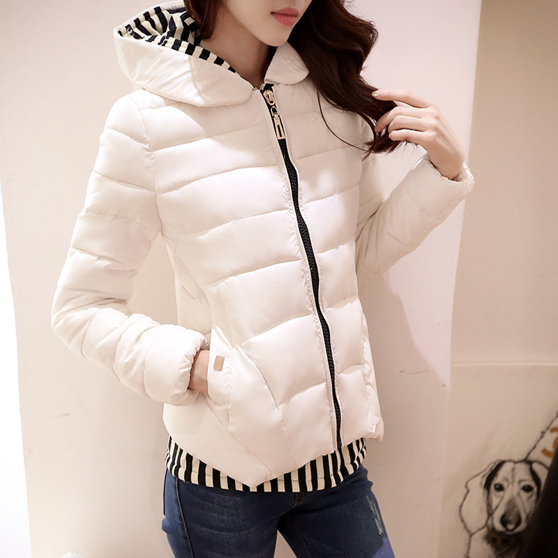 2015 Winter New Korean Version Of Casual Checkered Jacket Fake Two Padded Hooded Down Jacket Short Paragraph W0343