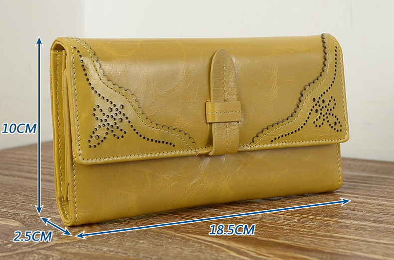 Imported Grain Leather Korea Style Burnished Leather Women's Long
