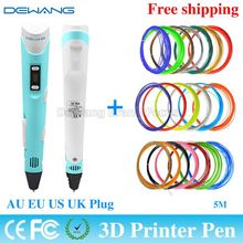 3d printer pen Drawing Pen With 20 Color 5M ABS Filament Arts LED Printer 3d pen