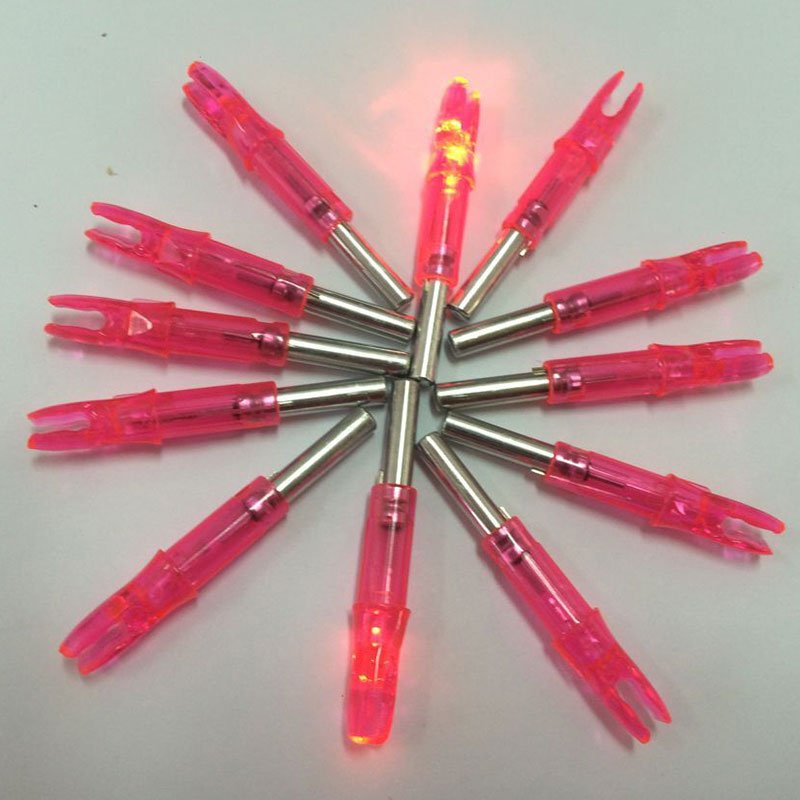 12pcs Automatically Lighted nock Compound Bow Led Lighted Arrow Nock Red for ID 6 2mm Hunting