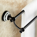 New Arrive Oil Rubbed Bronze Wall Mounted Brass Double Towel Bar 60cm Bathroom Dual Bar Towel