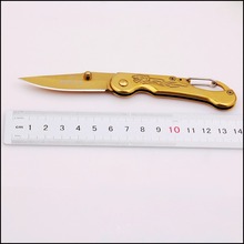 HIGH QUALITY golden Outdoor Portable Multifunction Knife Survival hunting knife folding blade knife camping knife saber