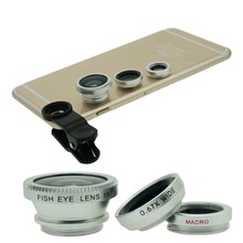 3 in 1 Universal Fish Eye / Wide Angle / Macro Lens Set Cellphone Fisheye Kit for Mobile Phone Android iPhone 5 6 6s Plus