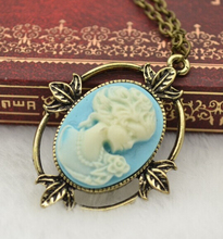 2015 Movie Film Jewelry Vampire Diaries Katherine Beauty Head Pendant Vintage Necklace For Women Free Shipping