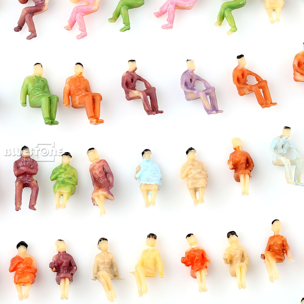 100 pcs Painted N scale ALL Seated People Sitting Figures 1:150|n scale