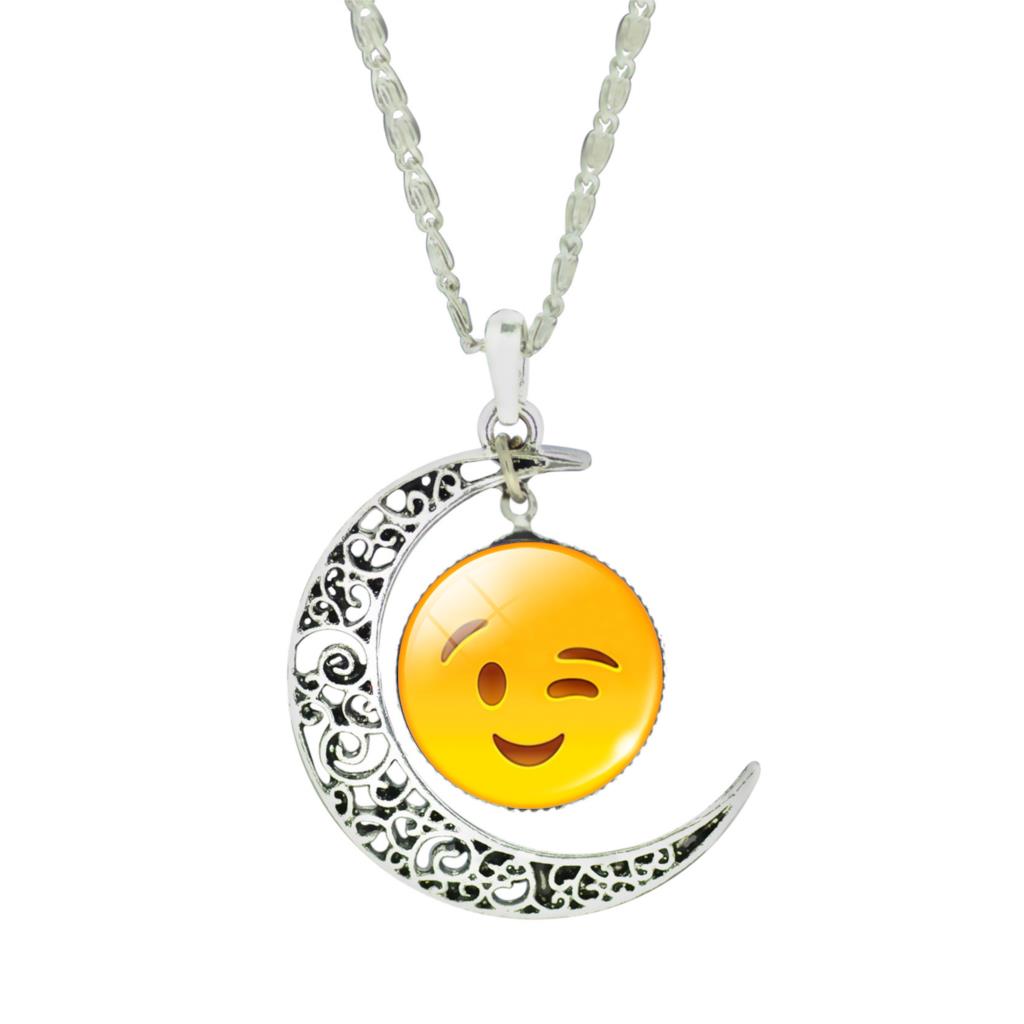 Emoji Necklace | silver plated color chain statement necklace cute emoji Emoji Necklace | silver plated color chain statement necklace cute emoji