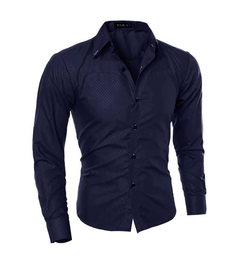M 5XL Plus Size Professional Mens Dress Shirts Fashion Moisture Wicking Long Sleeve Solid Hombre Camisa