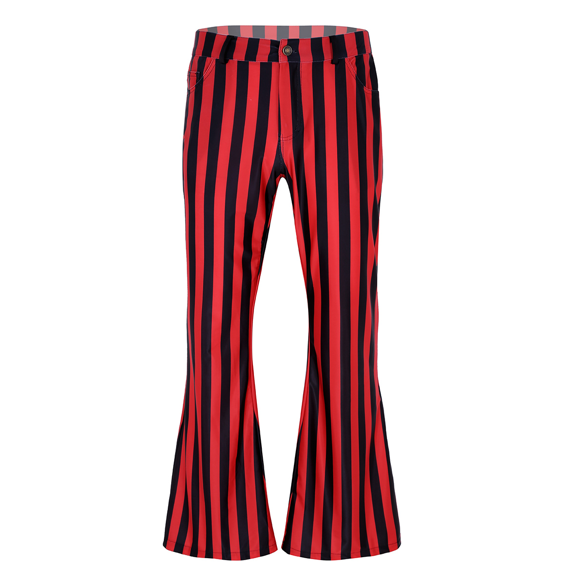 red striped flare pants