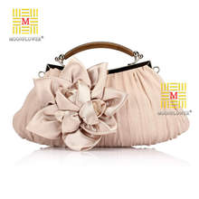 2016 NEW Arrival!!! Wholesale Price Popular Silk Elegant Dinner Evening Bags ,Flower Decoration Clutch Bags, Free Shipping