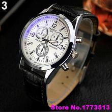 Unisex Military Business Stainless Steel Case Faux Leather Analog Quartz WatchPopular Product 4KP8