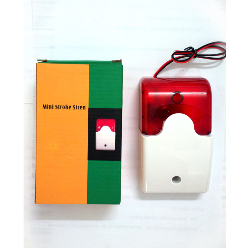 Mini Security Alarm Strobe Siren Alarm with Warning Light Wireless