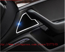 Stainless steel Car Audio Speaker Sound Cover Frame Trim Car Door Sound Speaker Cover Trim For Audi A6 2012-2015 Car styling
