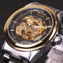 Winner Mechanical Watch Men Top Brand Hollow Skeleton Automatic Mechanical Watch Men Steampunk Steel Watch Gear Watch Erkek Saat