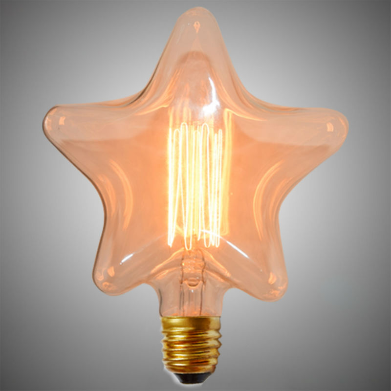 2019 wholesale newest retro star shape edison bulb e27 40w star shaped silicone light bulbs
