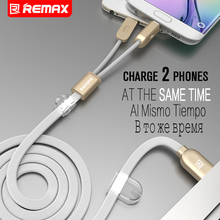 Remax Dual Heads Lighting Micro USB Mobile Phone Cable Data Cable Charge Cable Fast Charge Cable 2.1A 1M For iOS Android Phone