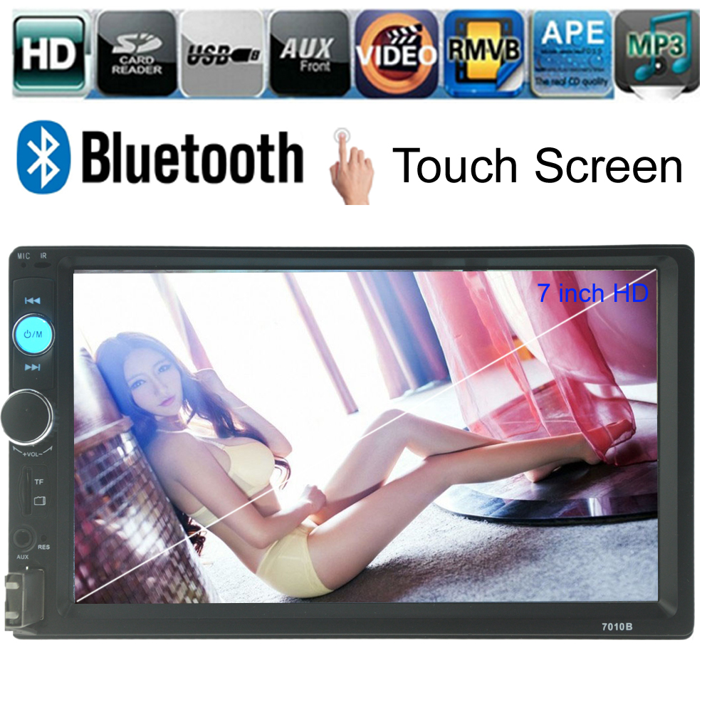 Universal 2 DIN Car Stereo MP5 Radio MP3 in Dash 7 inch HD Touch Screen Head Unit Player USB/TF/AUX/FM Support Rear Camera