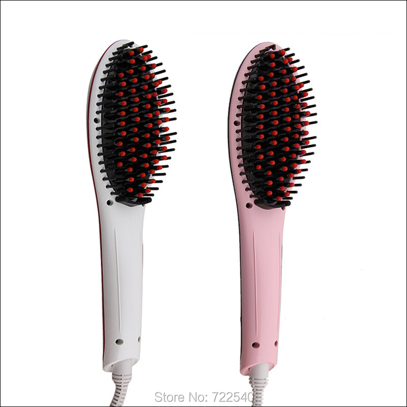 1 PCS 2015 New Brush Hair Straightener Comb Ceramic Straightening Brush Straightener Iron Straight Hair Brush Flat Iron Brush