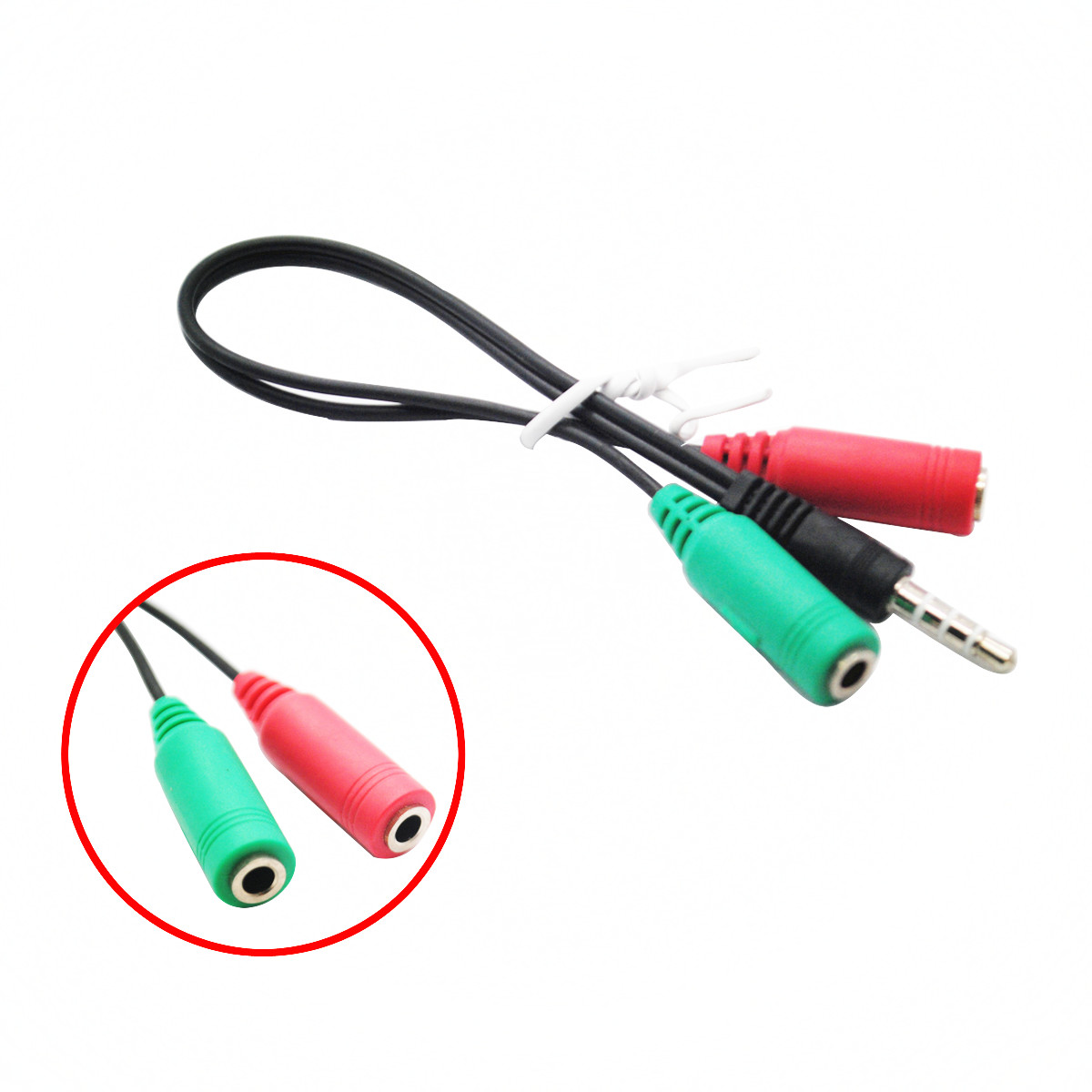 Male to 2 Female 3.5mm AUX Extension Headphone Mic Audio Splitter Cable Y Splitter Adapter for HTC One for iPod MP3