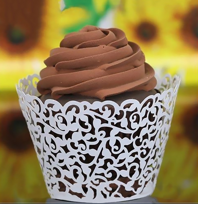 Pack Filigree Vine Cake Cupcake Wrappers Wraps Cases Wedding