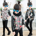 Fashion Warm Winter Jacket for Girls Outerwear Pu Leather Coat for Girls Kids Autumn Spring Children