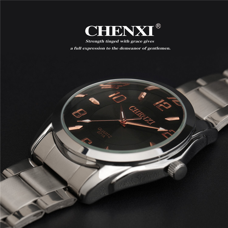 CHENXI Brand Watches Men Watch Business Rose Gold Quartz Watch 2 Colors CX 021A