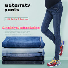 Elastic Waist 98%Cotton 2%Spandex Maternity Jeans Pants For Pregnancy Clothes For Pregnant Women Legging Spring Summer 2015 Plu
