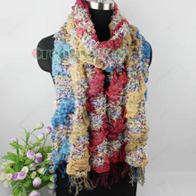 Fashion Stylish Women Girl s Winter Warm Soft Colorful Bubble Scarf Wrap Shawl Tassel Long Stole