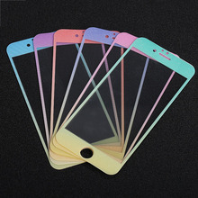 Newest Glitter Colorful Gradient Screen Protector Tempered Glass For iPhone 6 4.7” Front And Back Protective Film