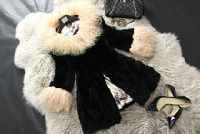 Real natual genuine Rex Rabbit Fur Coat with Lamb Fur Collar Winter fashion Fur Jacket Women’s Fleece Overcoa Free shipping t