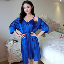 Seasons sexy sling ice silk nightgown pajamas temptation of summer two-piece pajamas women tracksuit free home delivery