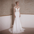 Sexy Backless Wedding Dresses Court Train Cap Sleeve Floor Length Appliques Lace Backless Bridal Gowns Mermaid