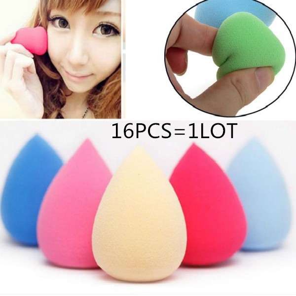 16pcs lot High quality Makeup Foundation Sponge Blender Blending Cosmetic Puff Flawless Powder Smooth Beauty Make