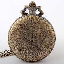 Antique Steampunk Bronze Hells Bell Pattern Pocket Watch With Pendant Chain Watch Men Gift P290