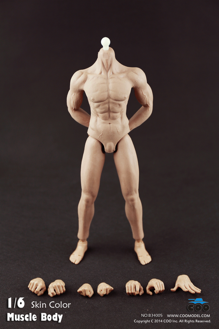 Nude Action Figure Body-Fully Seamless COOMODEL 1/6 Pack Plastic Male Muscl...