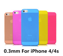 High Quality Case For iPhone 4 4s 4G Slim Matte Transparent Cover for iPhone4 iPhone4s 0.3mm Ultra Thin Colorful Phone Shell