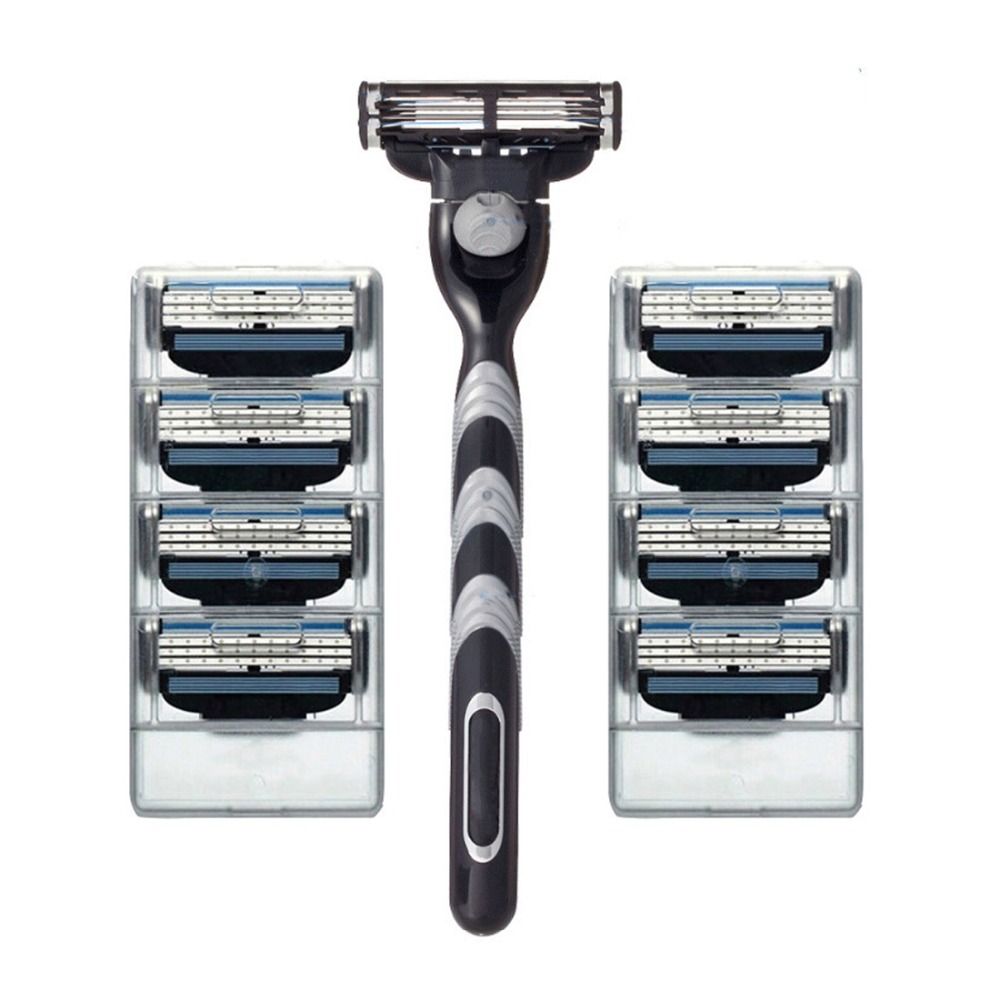 Гаджет  2015 New 8pcs razor Blades&Razor holder shaving razor bladed set shaver shaving razors blades for men  None Красота и здоровье