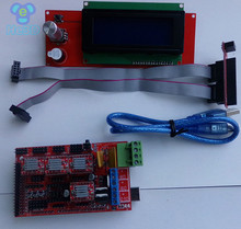 1pcs RAMPS 1.4+1pcs Mega 2560 R3 Controller + 4pcs A4988 Stepper Driver Module /RAMPS 1.4 2004 LCD delta 3D Printer