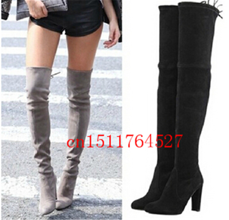 Womens Suede Thigh High Boots - Yu Boots