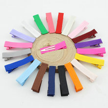 50pcs 1 8 DIY hair Accessory clips Baby girl Ribbon Hair Bows Clip Ribbon Lined Alligator