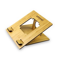 Universal Desktop Computer Cooling Pad Bamboo Stand Dock Holder Display Bracket for iMac PC Notebook Laptop
