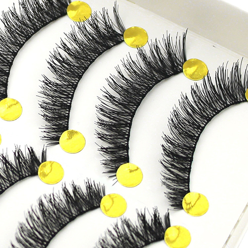 Popular 10 Pairs Handmade Long Thick Cross False Eyelashes Makeup Eye Lashes Extension