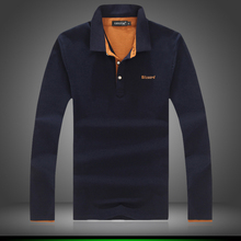 new 2016 men’s boutique autumn slim fit leisure business long sleeve polo shirts/Male high-grade pure cotton leisure polo shirts