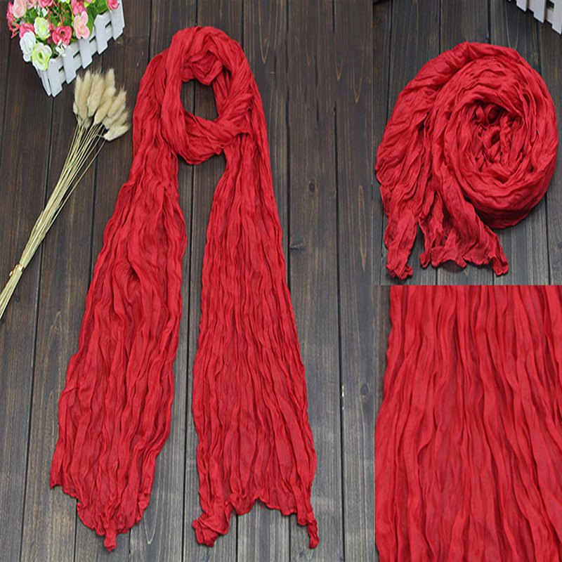 2015 Brand Silk Scarves Solid Candy Color Elegant Women Soft Wrap Shawl Long Stole Spring Winter