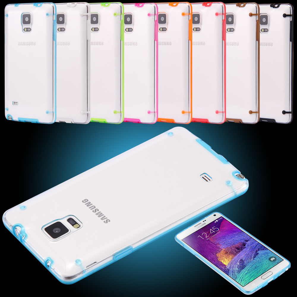 1pcs lot Retail Coloful Cute Glow in Dark Luminous Clear Case For Samsung Galaxy Note 4
