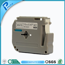Compatible P-touch label tape M-K231 label tape Black on White M tape for PT100, PT110, PT printer