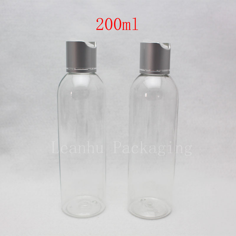 200ml transparent empty round lotion bottles with screw cap,shampoo plastic bottle 200cc cosmetic PET containers for liquid soap